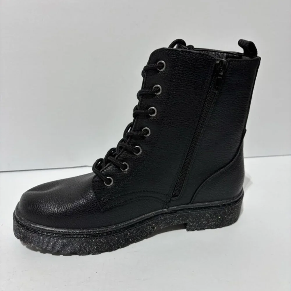 Sincerely Jules Big Kids’ Lil Harvey, Black Combat Boots, Girls’ Size 5 M
